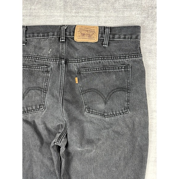 Levis Jeans Mens 36x30 Black Denim Orange Tab Dark Wash Vtg 634 Relaxed Straight - Picture 3 of 14